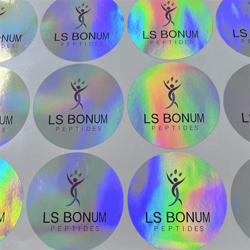 Silver Holographic Vial Labels for Injection Packaging
