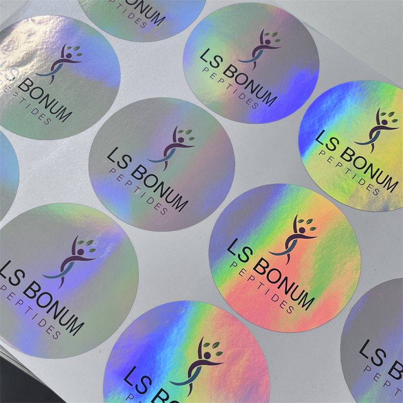 Silver Holographic Vial Labels for Injection Packaging