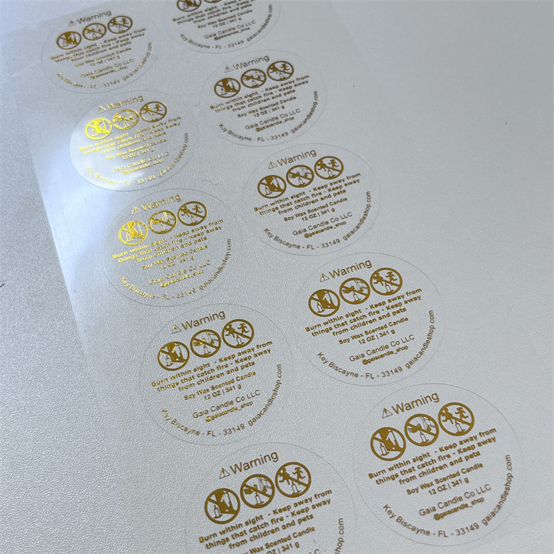 Transparent self-adhesive label